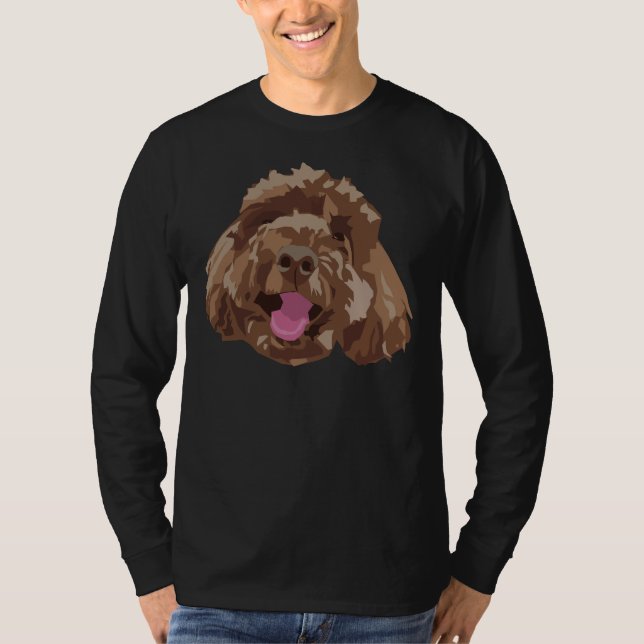 Camiseta Apricot Brown Poodle Doodle Face (Anverso)