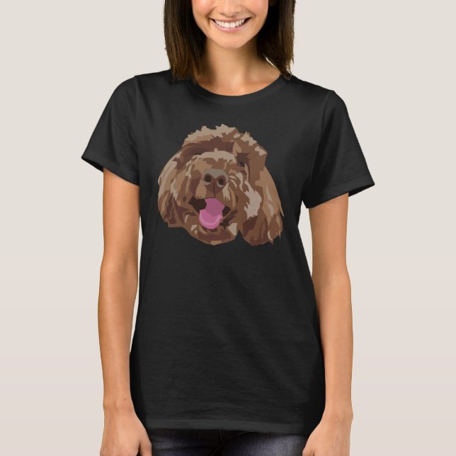 Camiseta Apricot Brown Poodle Doodle Face (Anverso)