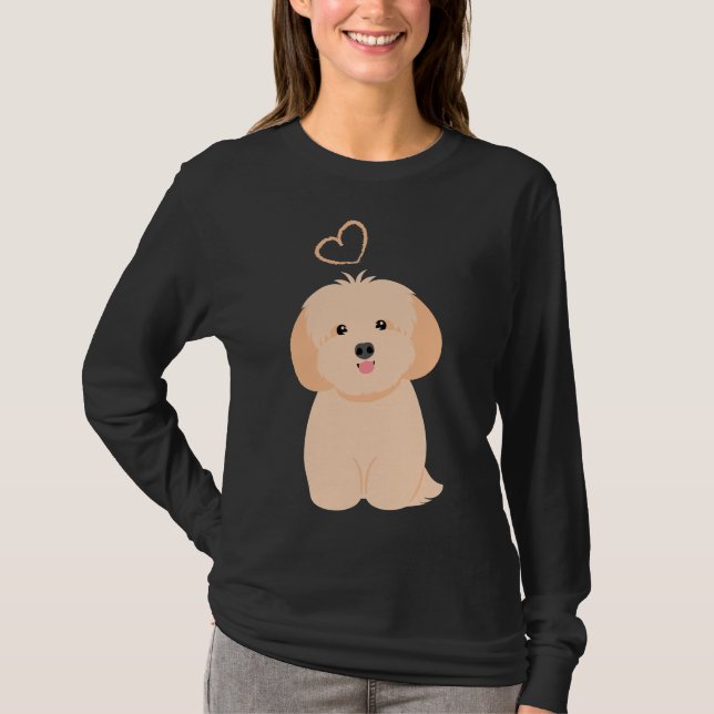 Camiseta Apricot de Cream Love Lhasa Apso Shih Tzu Dog (Anverso)