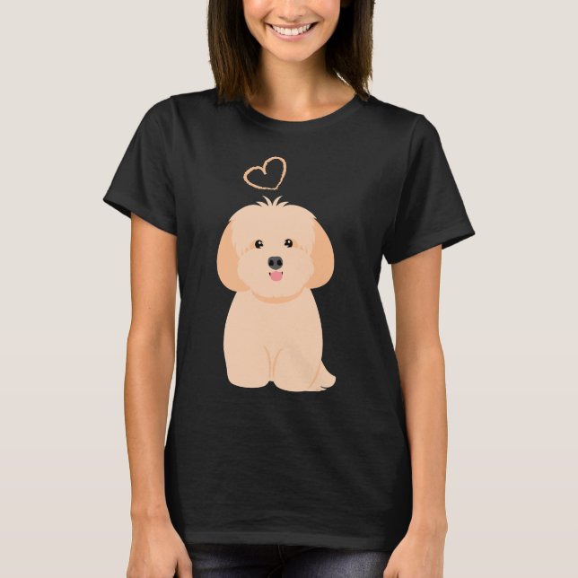 Camiseta Apricot de Cream Love Lhasa Apso Shih Tzu Dog (Anverso)