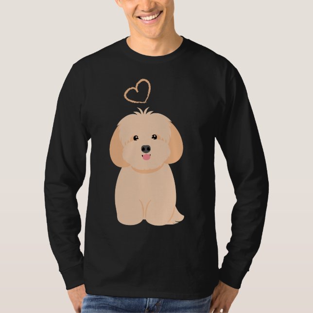 Camiseta Apricot de Cream Love Lhasa Apso Shih Tzu Dog (Anverso)