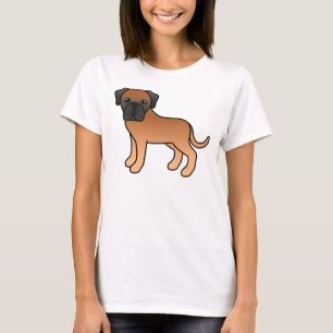 Camiseta Apricot English Mastiff Cute Cartoong Dog