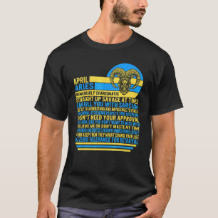 Camiseta April Aries Hechos Rótulo Zodiaco Astrología de gi