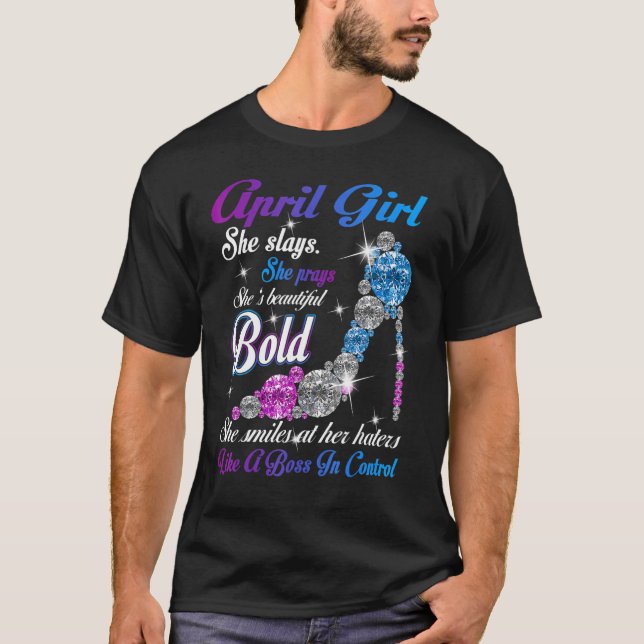 Camiseta April Chica High Heels Happy Birday (Anverso)