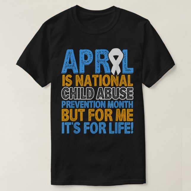 Camiseta April Child Abuse Prevention Awareness Blue Ribbon (Diseño del anverso)
