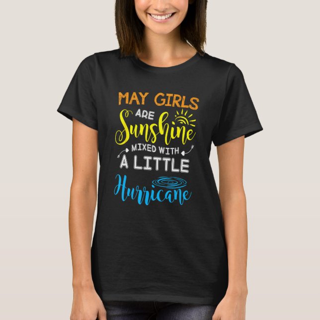Camiseta April Girls Are Sunshine Mixed Little Hurricane Gi (Anverso)