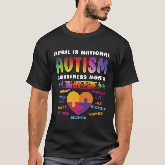 Camiseta April Is National Autism Awareness Autism Mom Auti (Anverso)