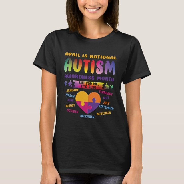 Camiseta April Is National Autism Awareness Autism Mom Auti (Anverso)