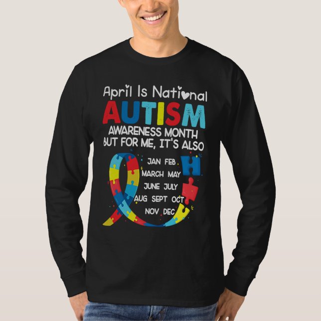 Camiseta April Is National Autism Awareness Month (Anverso)