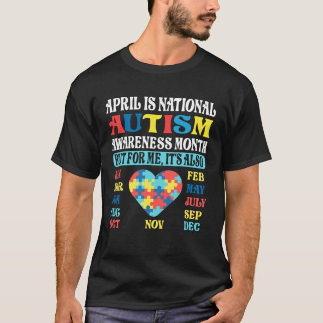 Camiseta April is National Autism Awareness Month Kids Boy  (Anverso)