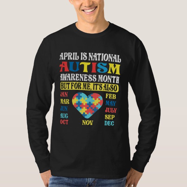 Camiseta April is National Autism Awareness Month Kids Boy  (Anverso)