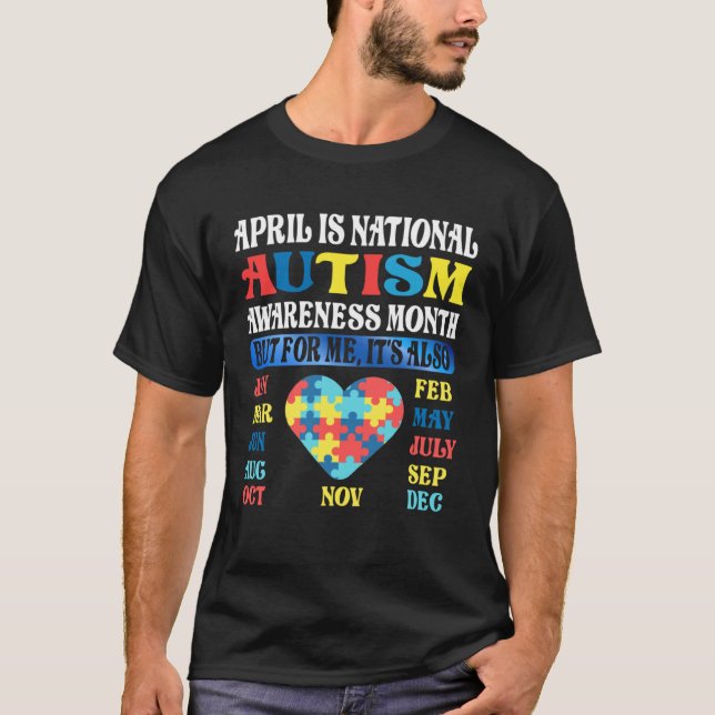 Camiseta April is National Autism Awareness Month Kids Boy  (Anverso)