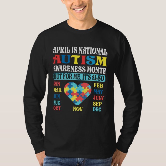 Camiseta April is National Autism Awareness Month Kids Boy  (Anverso)