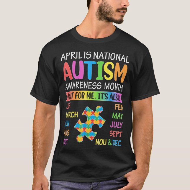 Camiseta April is National Autism Awareness Month Kids Boy  (Anverso)