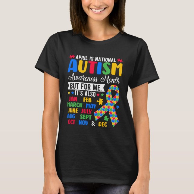 Camiseta April Is National Autism Awareness Month Puzzle Pi (Anverso)
