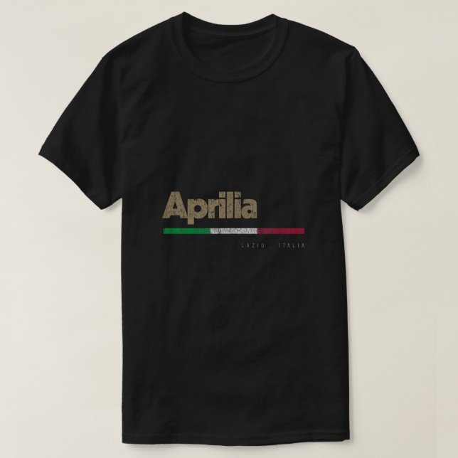 Camiseta Aprilia Bandera Retro de la Ciudad Italiana Italia (Diseño del anverso)