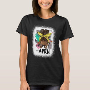 Camiseta APRN Afro Messy Bun Hair Enfermera de la vida de l
