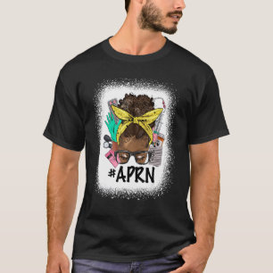 Camiseta APRN Afro Messy Bun Hair Enfermera de la vida de l