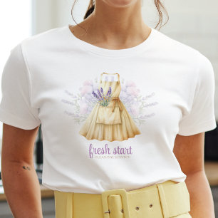 Camiseta Apron de Lavanda de color de agua del servicio de