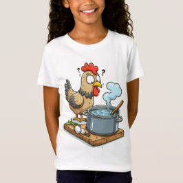 Camiseta Apron de pollo de cocina divertida - Hen haciendo