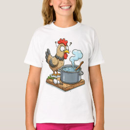 Camiseta Apron de pollo de cocina divertida - Hen haciendo
