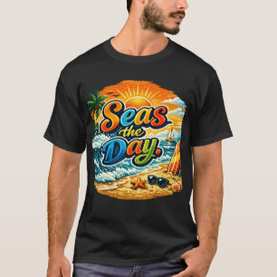 Camiseta Aprovecha el Día: Gráfica Inspirada en el Océano