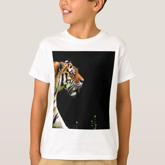 Camiseta Aproximación de tigres - Arte de animales salvajes (Anverso)