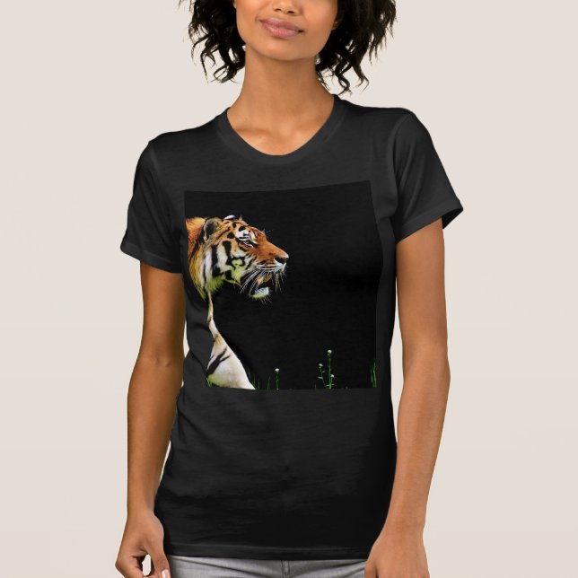 Camiseta Aproximación de tigres - Arte de animales salvajes (Anverso)