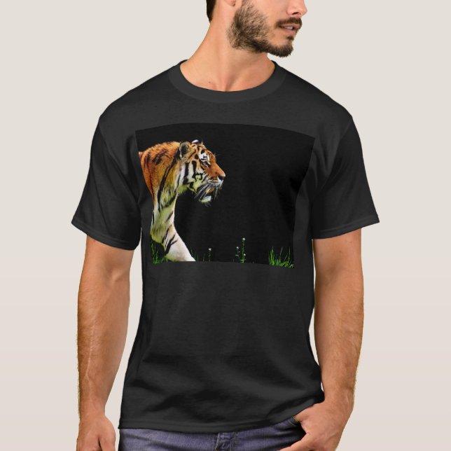 Camiseta Aproximación de tigres - Arte de animales salvajes (Anverso)