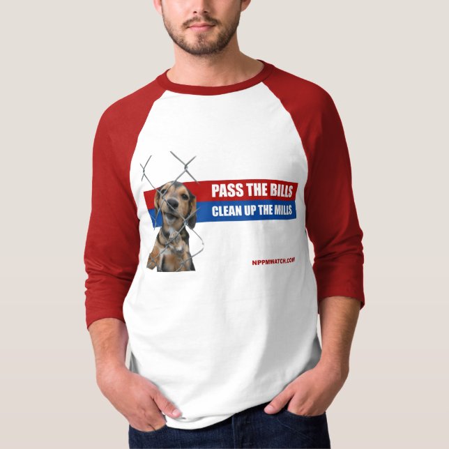 Camiseta Apruebe las leyes/limpie los molinos 3/4 manga (Anverso)