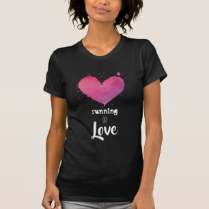 Camiseta Aptitud rosada del corredor de la acuarela del