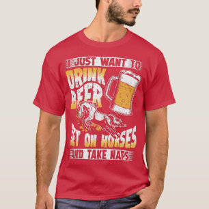 CAMISETA APUESTA DE CERVEZA BEBIDA EN EL CABALLO T