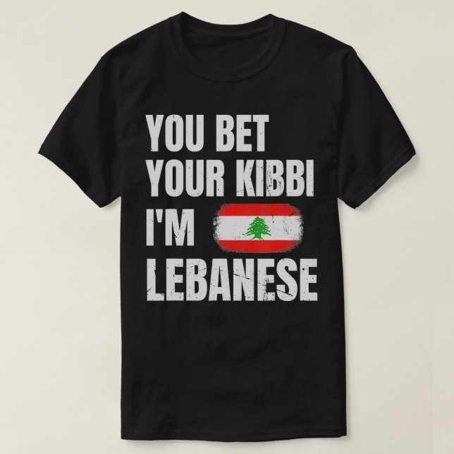 Camiseta Apuesto a que tu kibbi soy libanés citando a un or (Diseño del anverso)