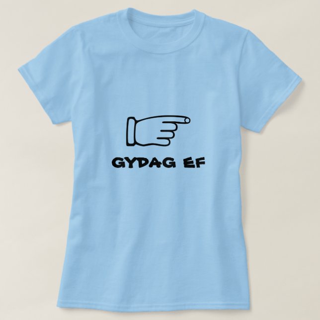Camiseta Apuntar con el dedo con el ladrón de texto (Diseño del anverso)