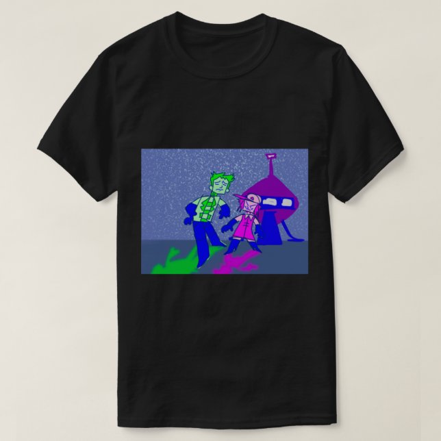 Camiseta Aqua adolescente fuerza de hambre Mooninita Aliens (Diseño del anverso)