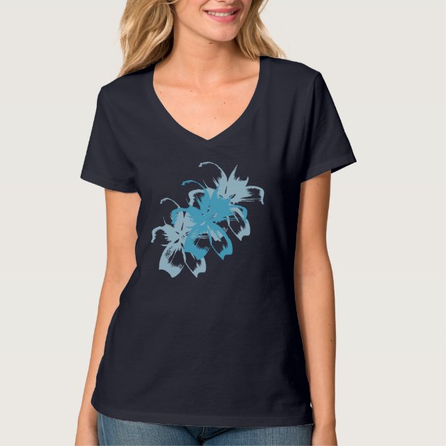 Camiseta Aqua Blue Floral (Anverso)