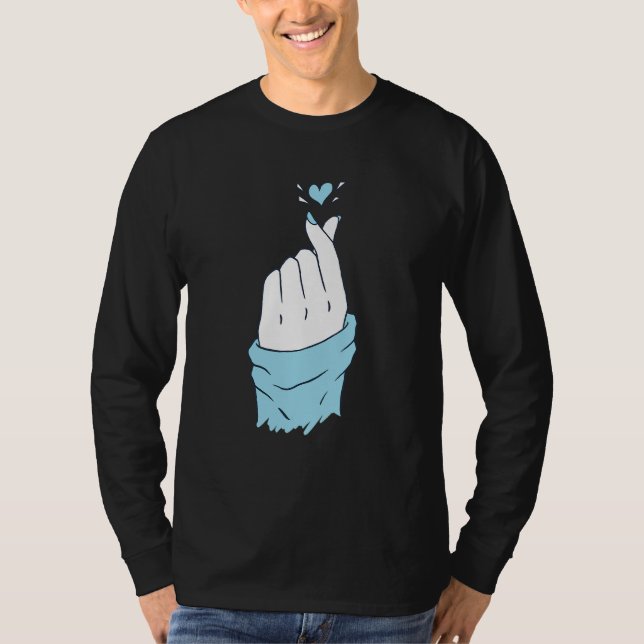 Camiseta Aqua Heart Hands Los hombres aman la gráfica (Anverso)