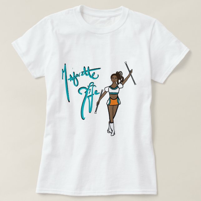 Camiseta Aqua Naranja Twirl Chica T-Shirt (Diseño del anverso)