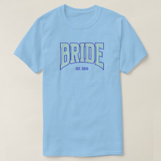 Camiseta Aqua + Raya Beige Navy Novia UNIVERSITARIA