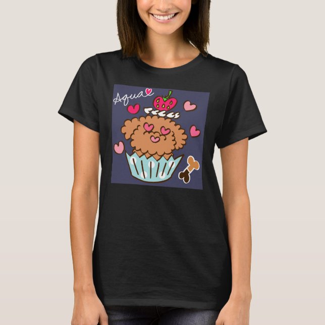 Camiseta ¡Aqua The Poodle! Azul Marino (Anverso)
