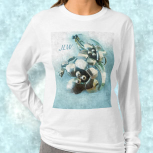 Camiseta Aqua y Gold Vintage Metallal Lily