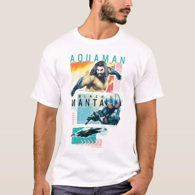 Camiseta Aquaman | Acuamán modernista y gráfico de Manta ne (Anverso)