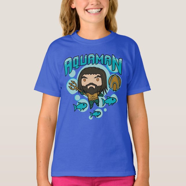 Camiseta Aquaman | Chibi Aquaman Undersea Graphic (Anverso)