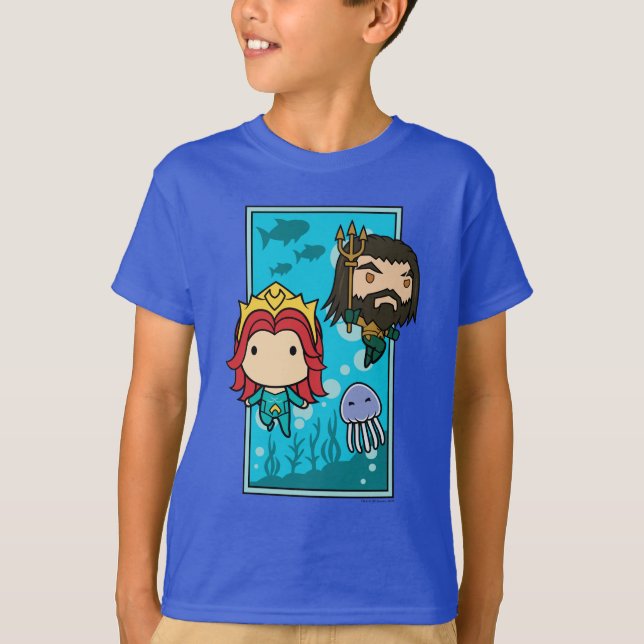 Camiseta Aquaman | Chibi Mera & Aquaman Undersea Graphic (Anverso)