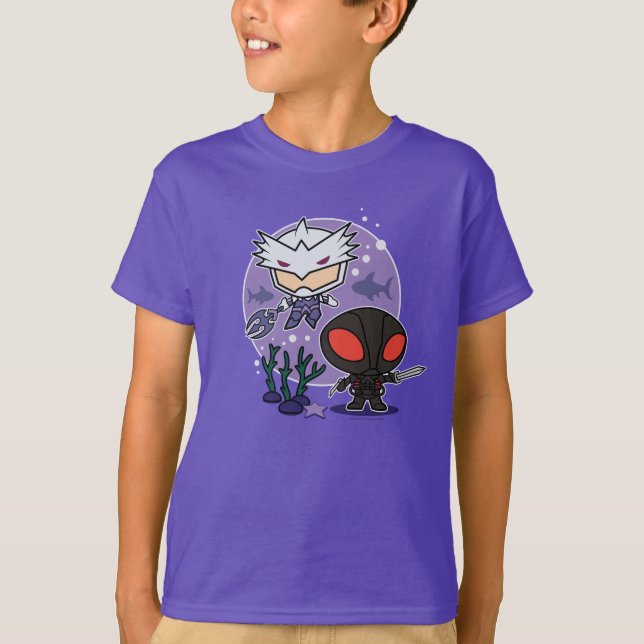 Camiseta Aquaman | Chibi Orm & Black Manta Undersea Graphic (Anverso)