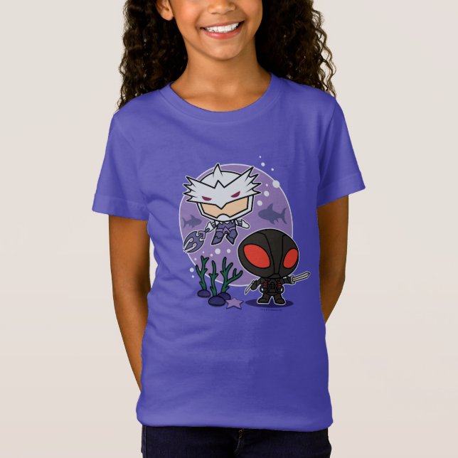 Camiseta Aquaman | Chibi Orm & Black Manta Undersea Graphic (Anverso)
