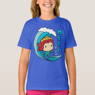 Camiseta Aquaman   Gráfico Chibi Mera Riding Wave