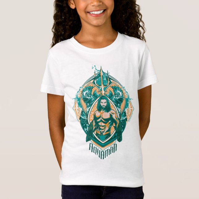 Camiseta Aquaman | Gráfico de Aquaman y Trenchers (Anverso)