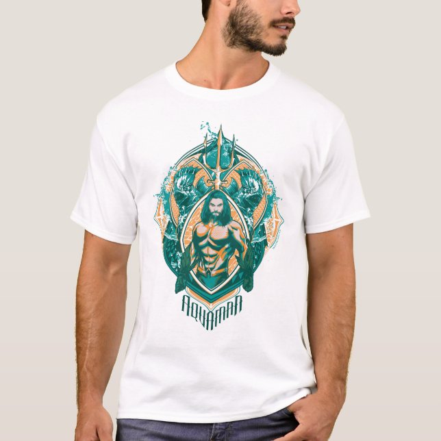 Camiseta Aquaman | Gráfico de Aquaman y Trenchers (Anverso)