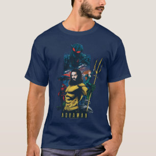 Camiseta Aquaman Gráfico de Oriente, Mera y Manta Negra